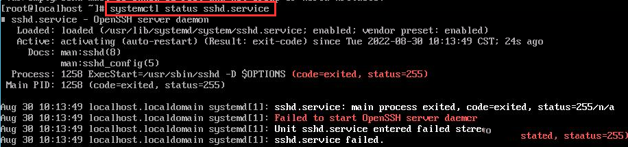 Centos7.6如何解决Failed to start sshd.service错误26