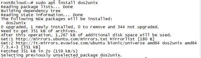 Ubuntu18.04系统如何用dos2unix将dos格式文件转为unix格式-1224