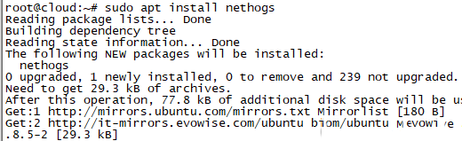 Ubuntu18.04系统如何使用nethogs命令按进程实时统计网络带宽利用率-1275