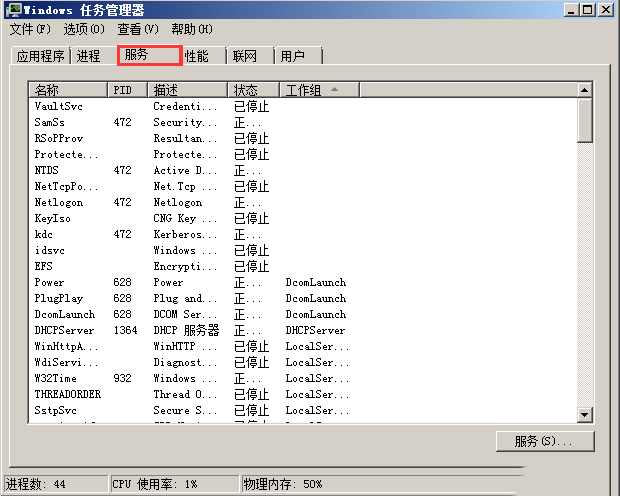 Windows 2008任务管理器的查看-1695