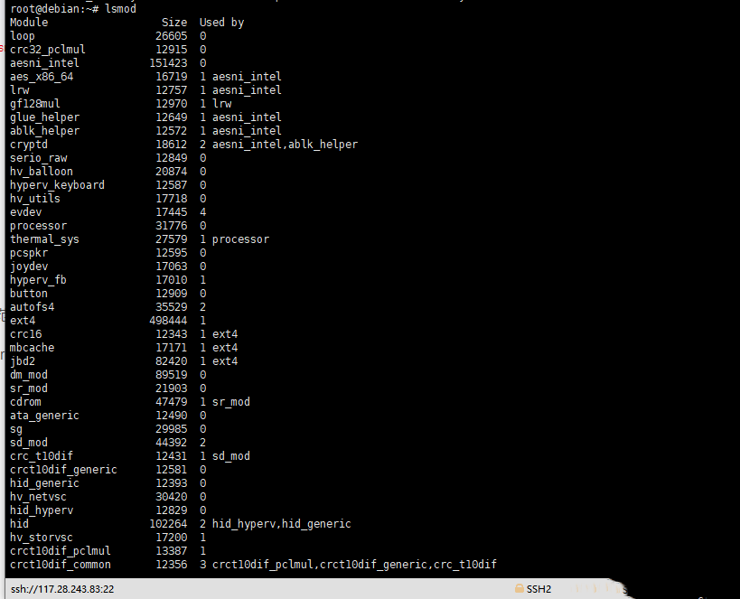 Debian8ϵͳlsmodʾϵͳģ